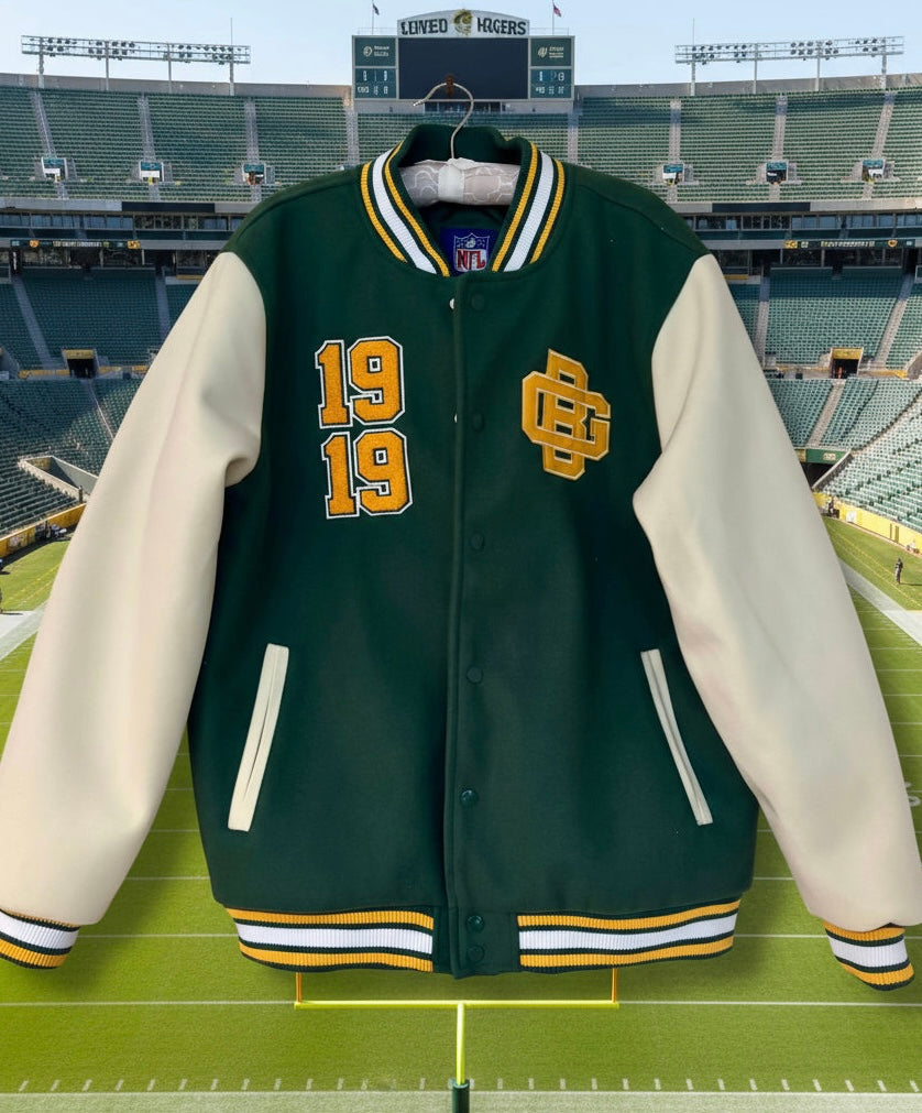 Vintage Green Bay Packers Throwback varsity Bomber Jacket