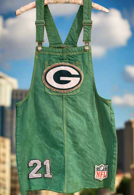 Reworked Over Dyed Denim GameDay mini Dress
