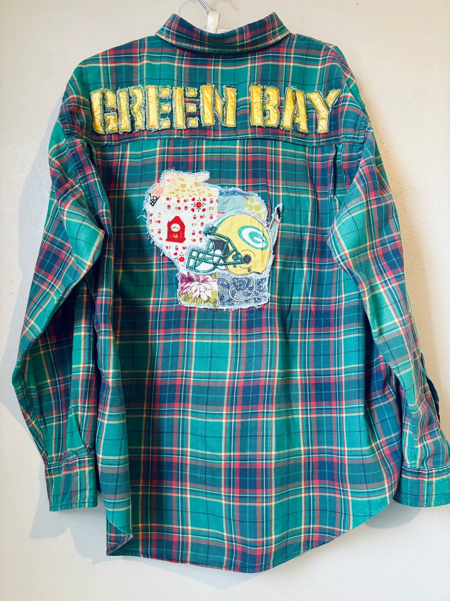 Reworked over dyed distressed Game Day Flannel