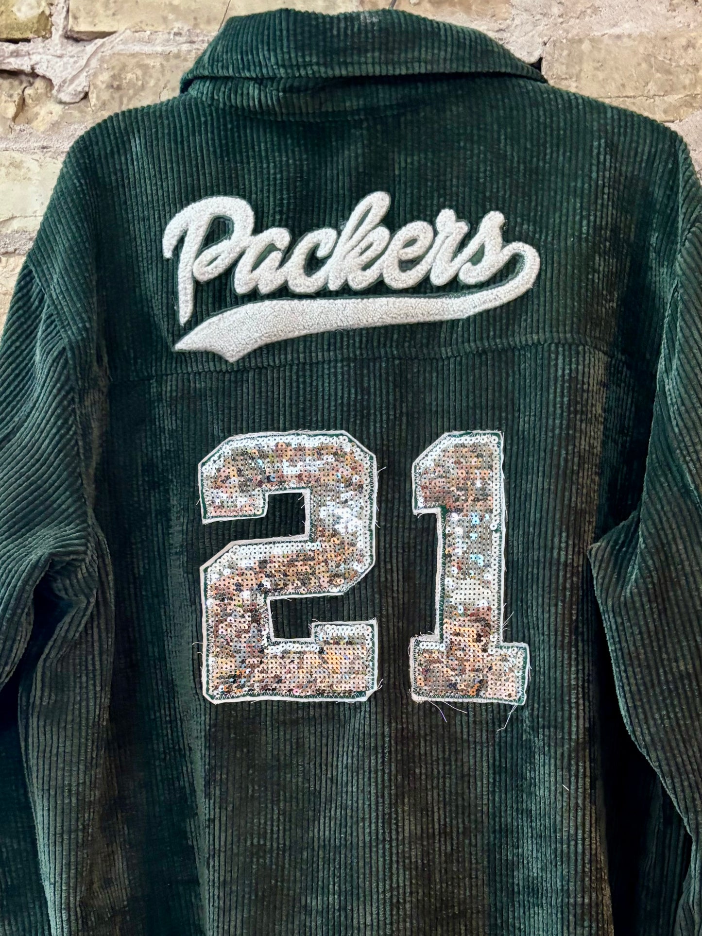 Reworked Snap up Corduroy Game Day Shirt Jacket