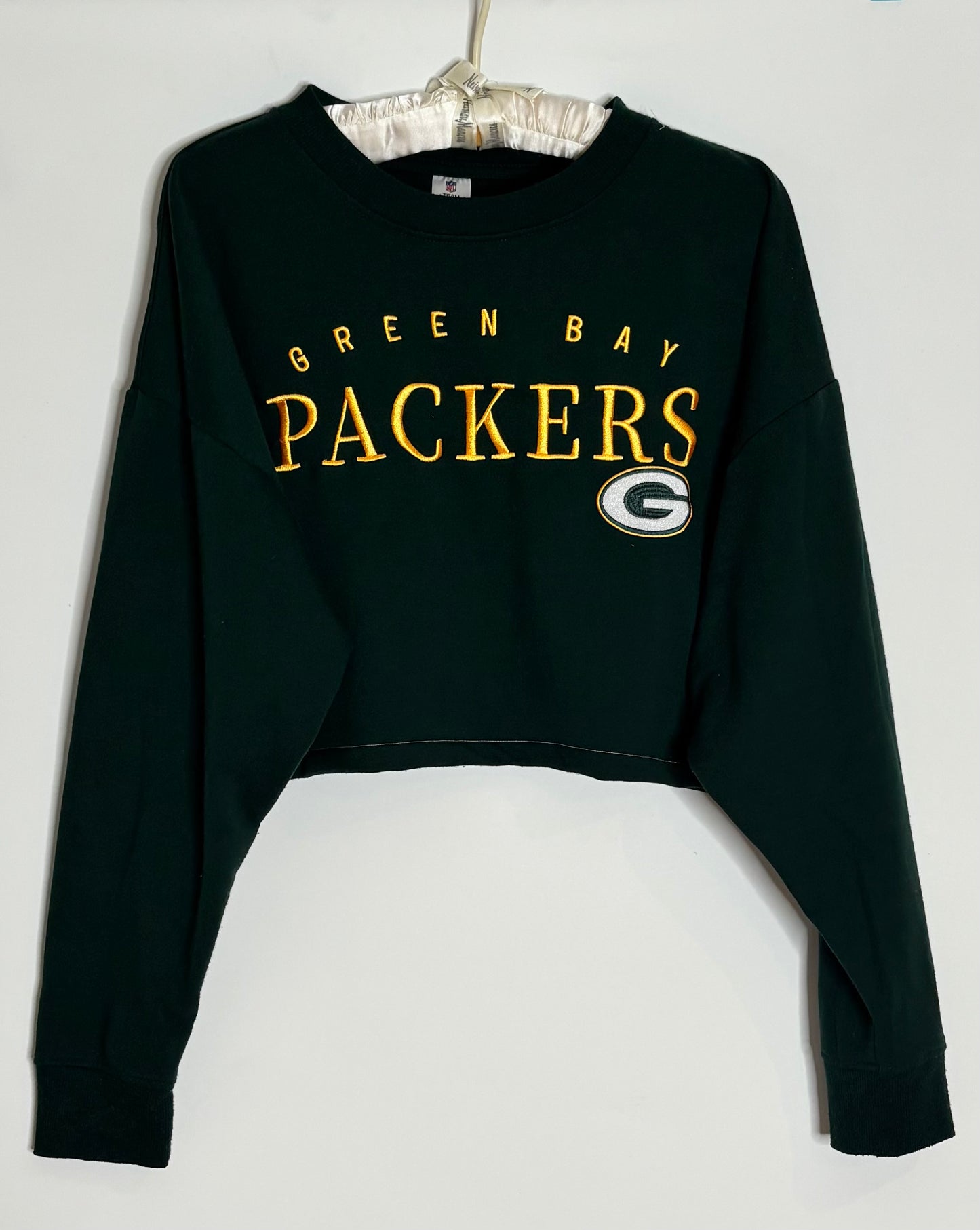 Vintage 90s Green Bay Packers Embroidered  Cropped Crewneck