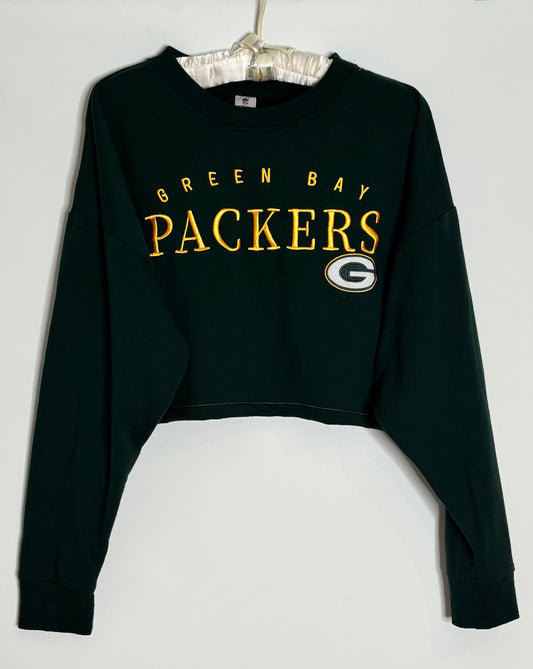Vintage 90s Green Bay Packers Embroidered  Cropped Crewneck