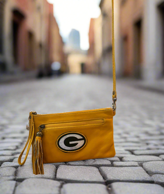 Reworked Leather convertible Crossbody/Clutch Game Day Purse