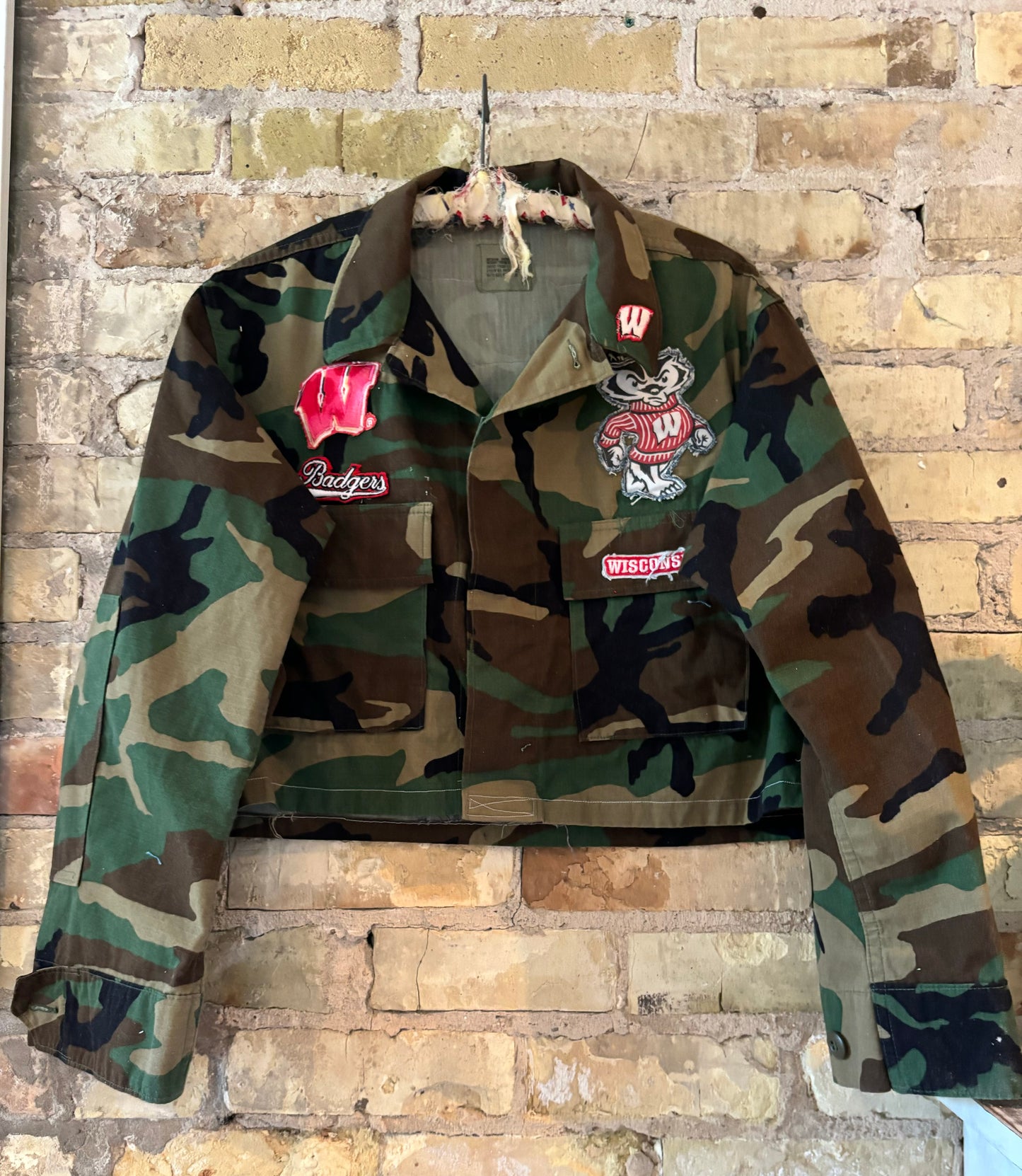 Reworked vintage Camouflage Badgers Game Day Coat Jacket