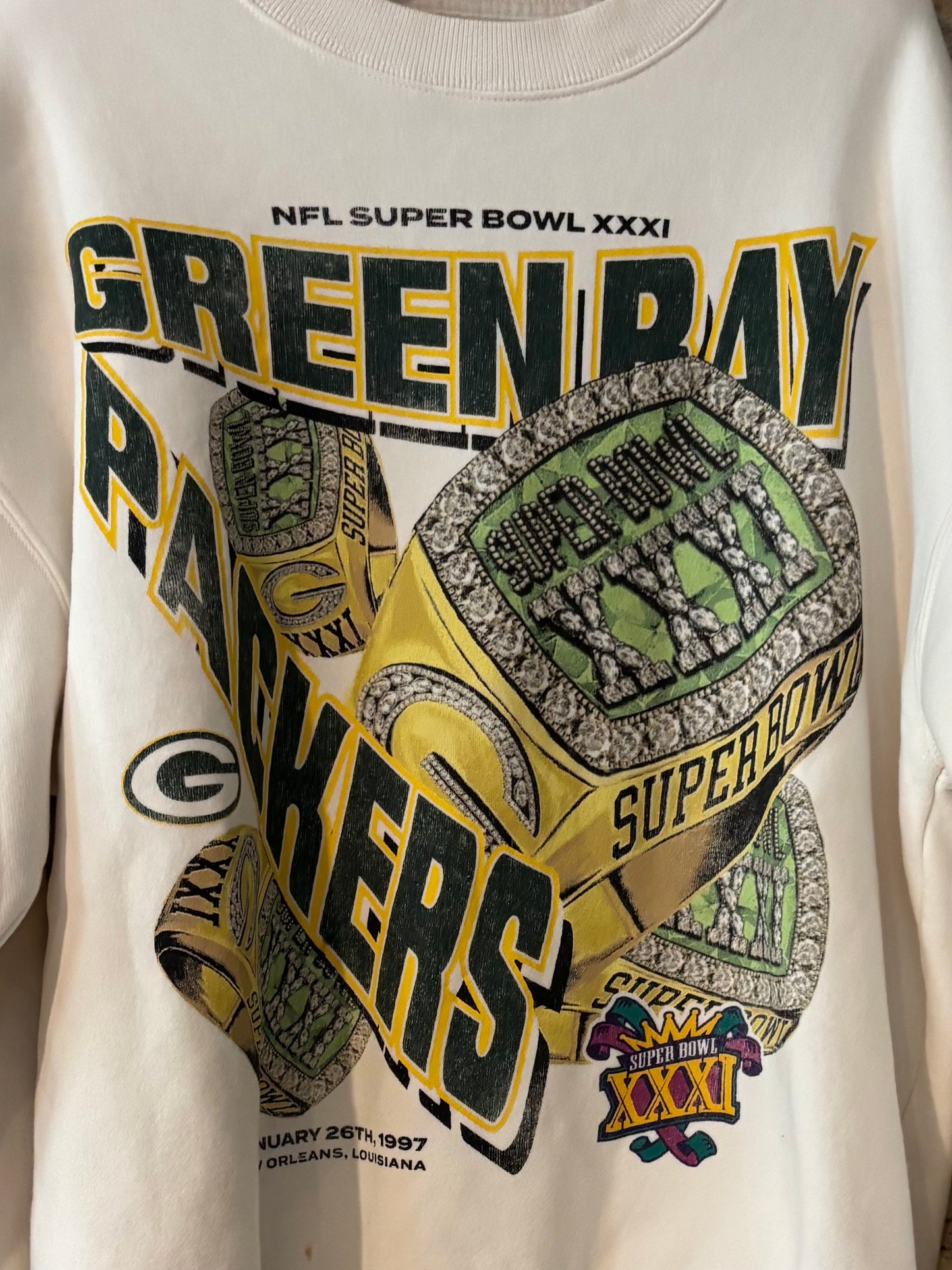 Rare 90’s Green Bay Packers Abercrombie & Fitch NFL Super Bowl Crewneck