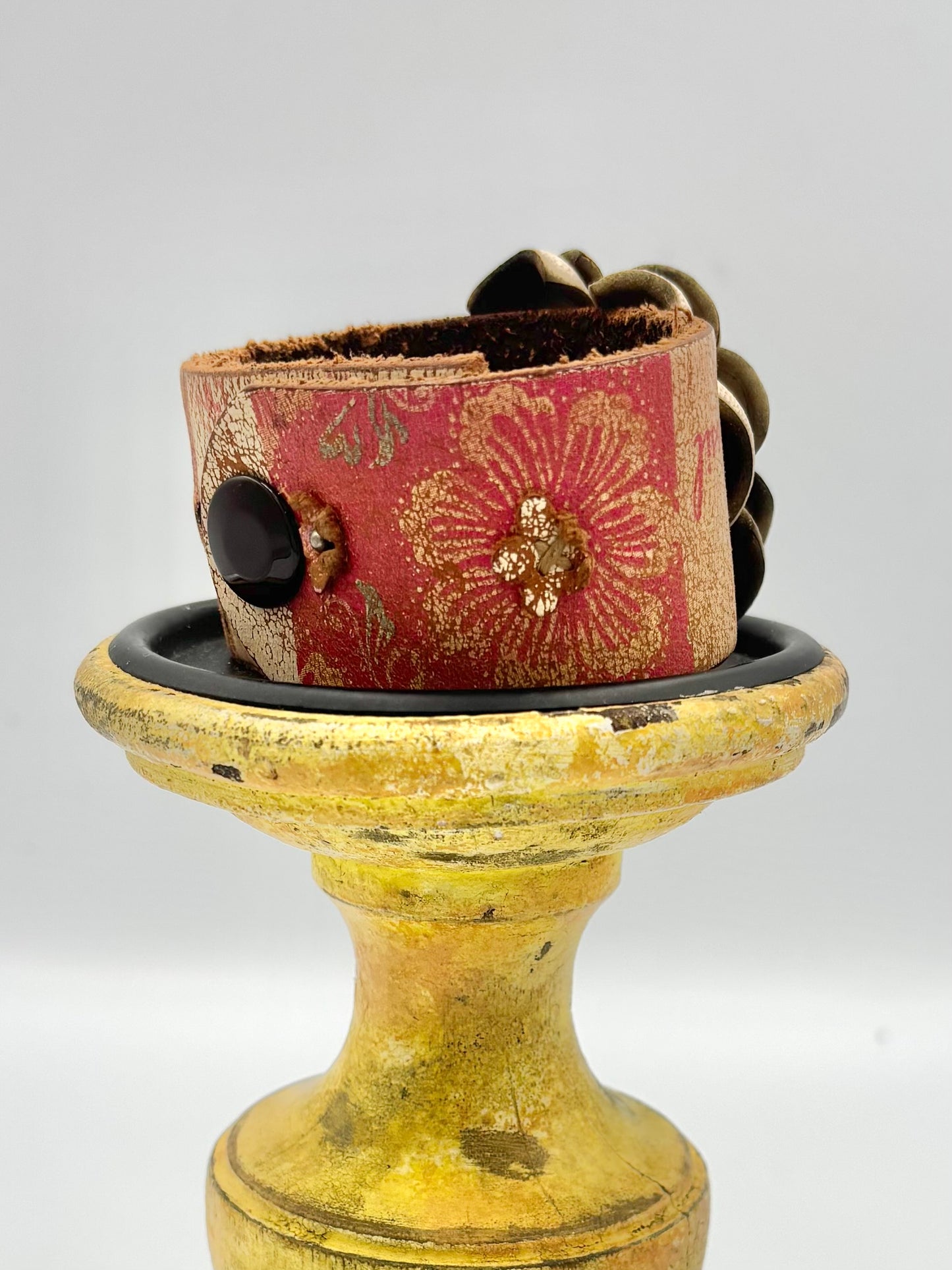 Boho Distressed Leather Cuff Bracelet