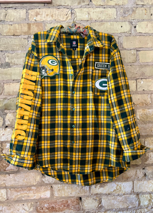 Reworked Packers NFL Game Day Flannel Shirt