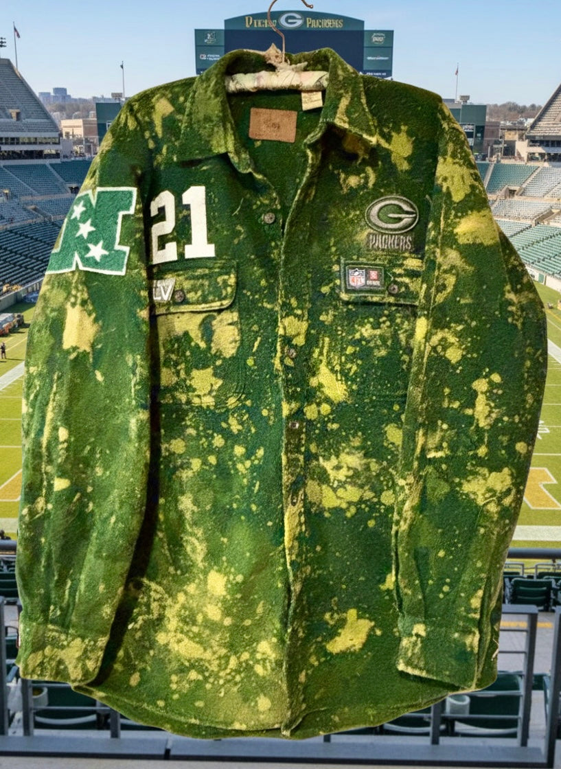 Reworked Packers Game Day Chamois Cloth Flannel Shacket