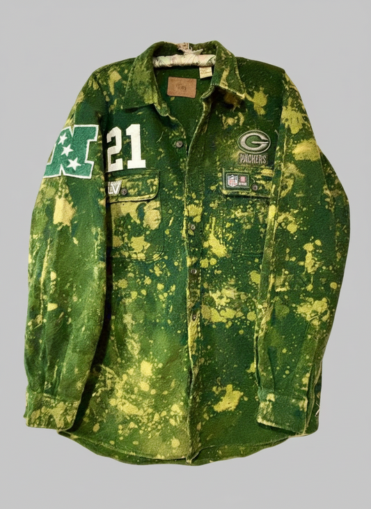 Reworked Packers Game Day Chamois Cloth Flannel Shacket