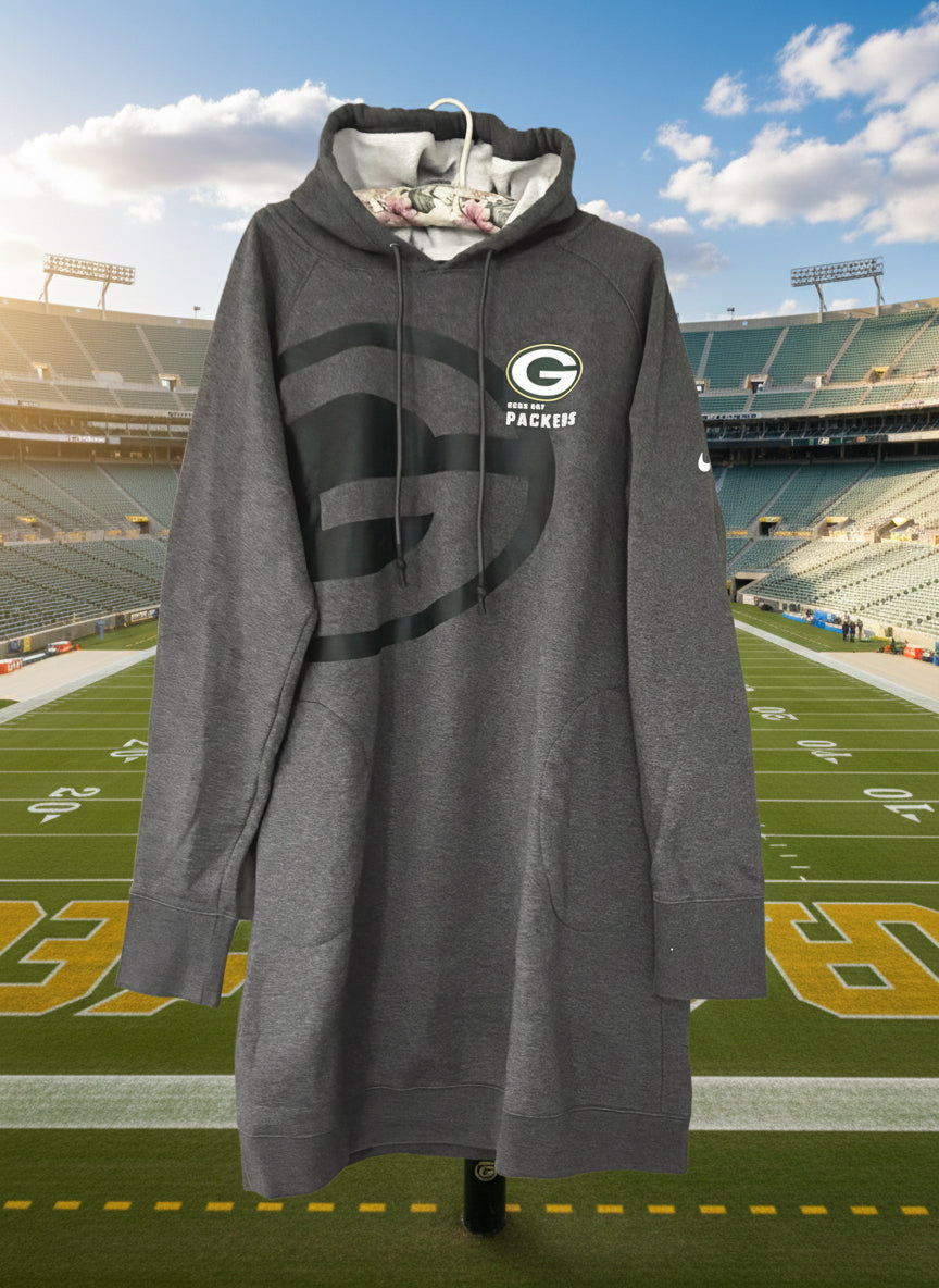 Y2K Woman’s Green Bay Packers Hooded Sweatshirt Dress