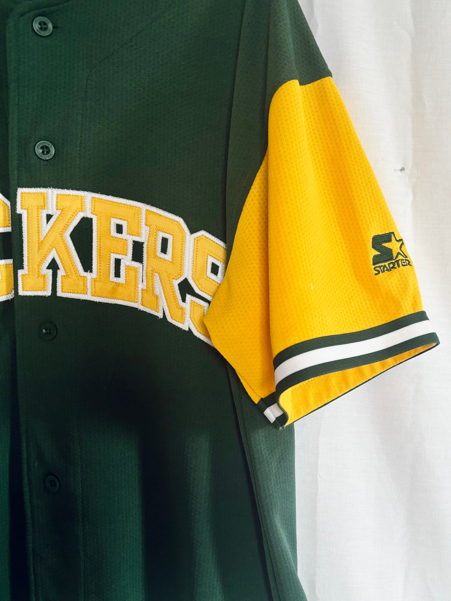 Vintage 90s Green Bay Packers Button Up Baseball STARTER Jersey