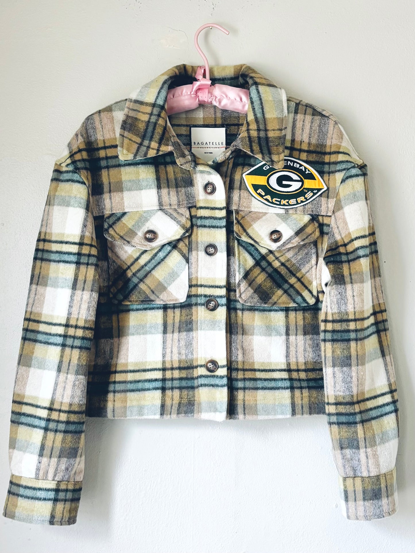 Reworked Game Day Flannel crop Jacket