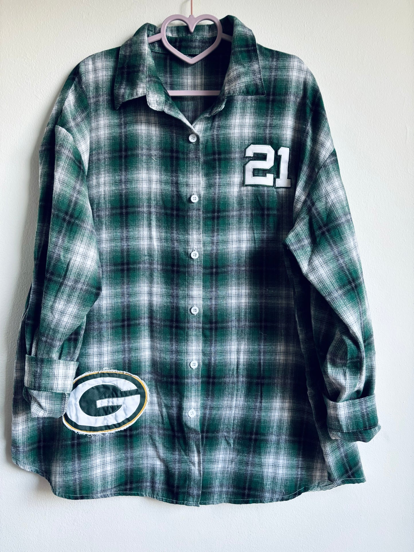 Reworked Oversized Game Day Flannel Shirt