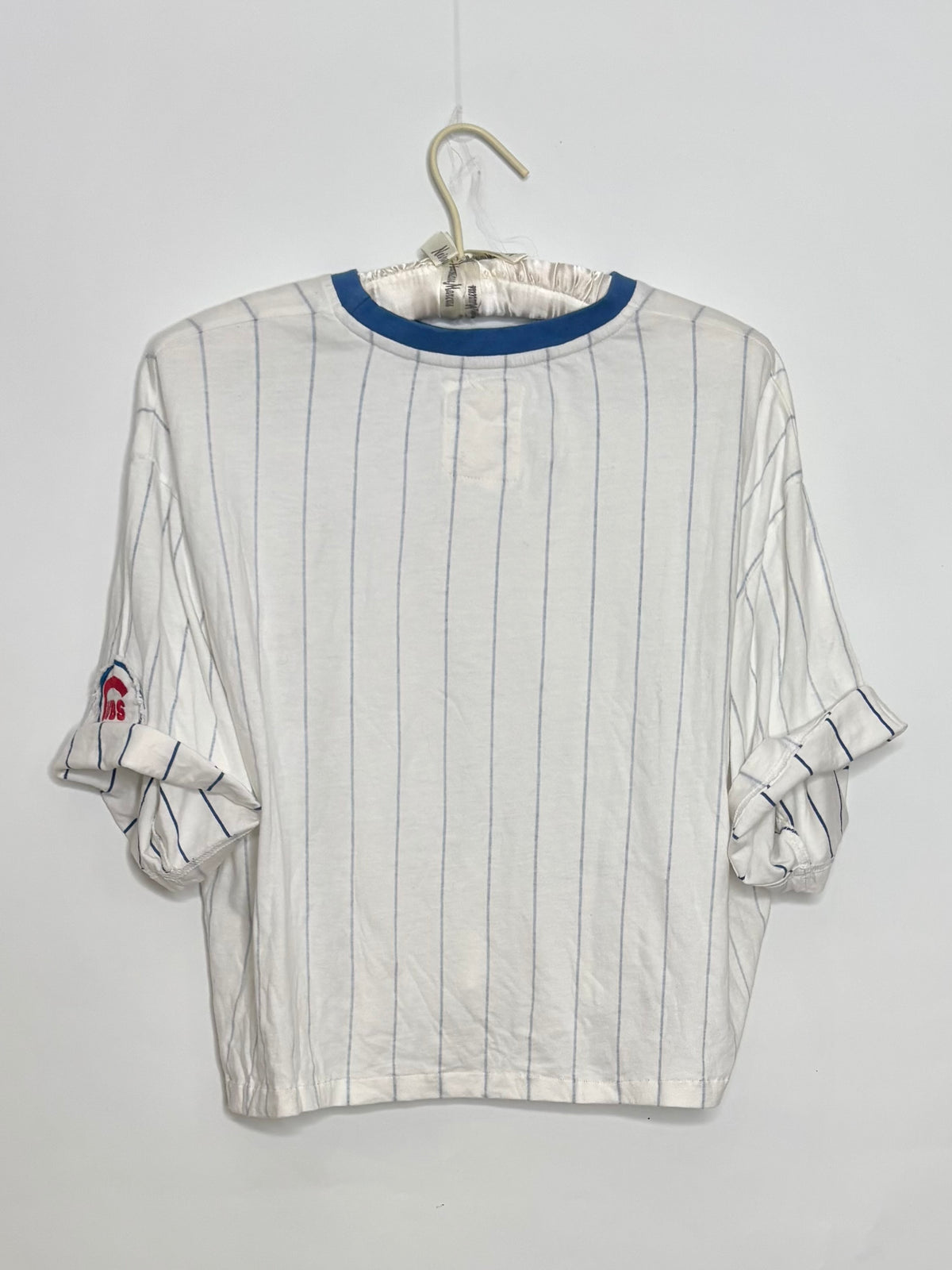Retro 90s Chicago Cubs throwback striped ringer tee