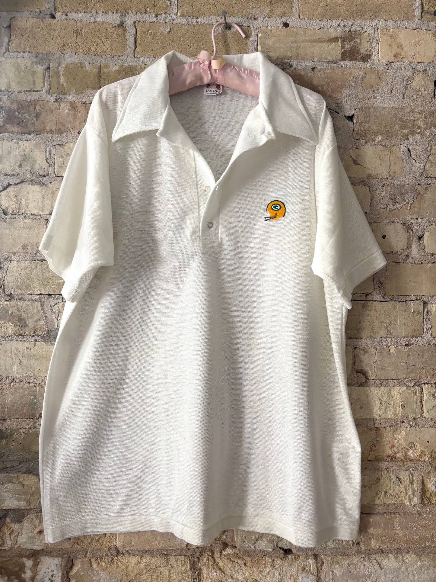 RARE Vintage Green Bay Packers Logo 7 Coaches Polo Shirt