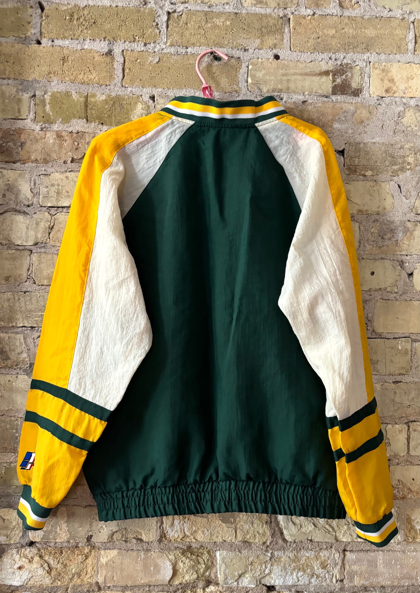 Retro 80’s RARE Green Bay Packers Color Block V Neck windbreaker