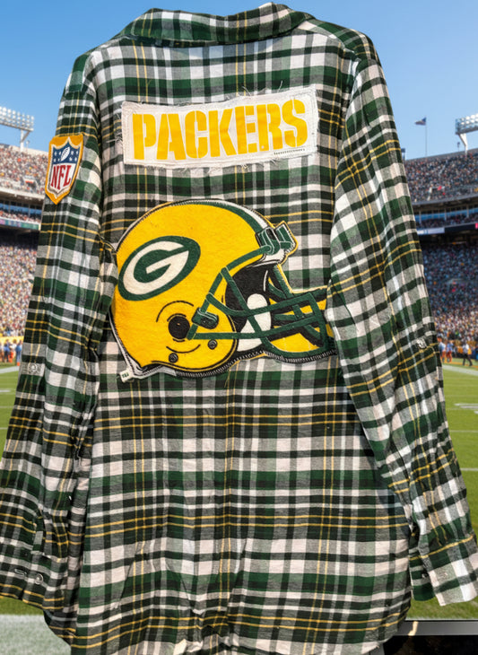 Reworked Packers NFL Game Day Flannel Shirt
