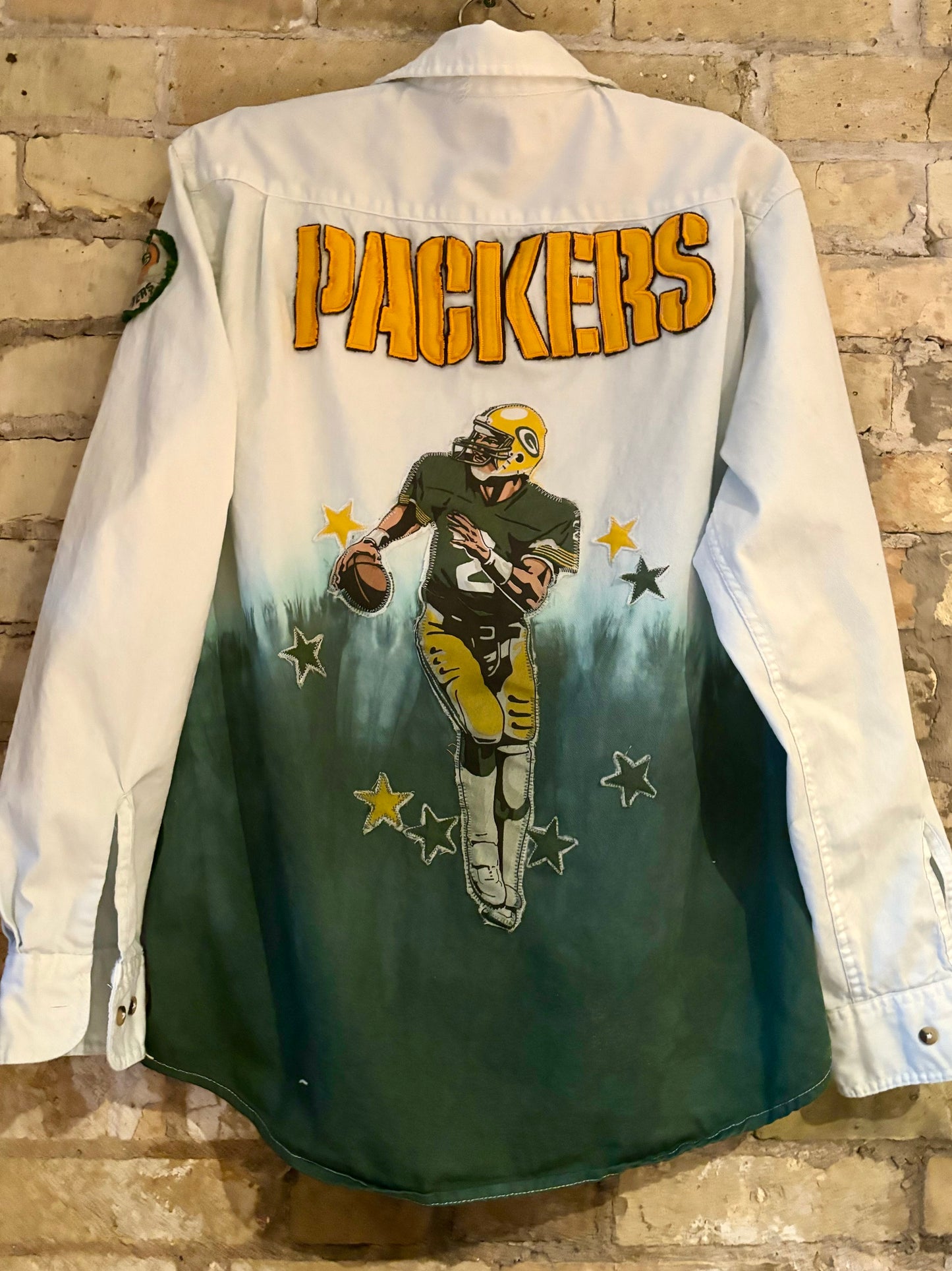 Reworked vintage Packers Wrangler Game Day button up Shirt