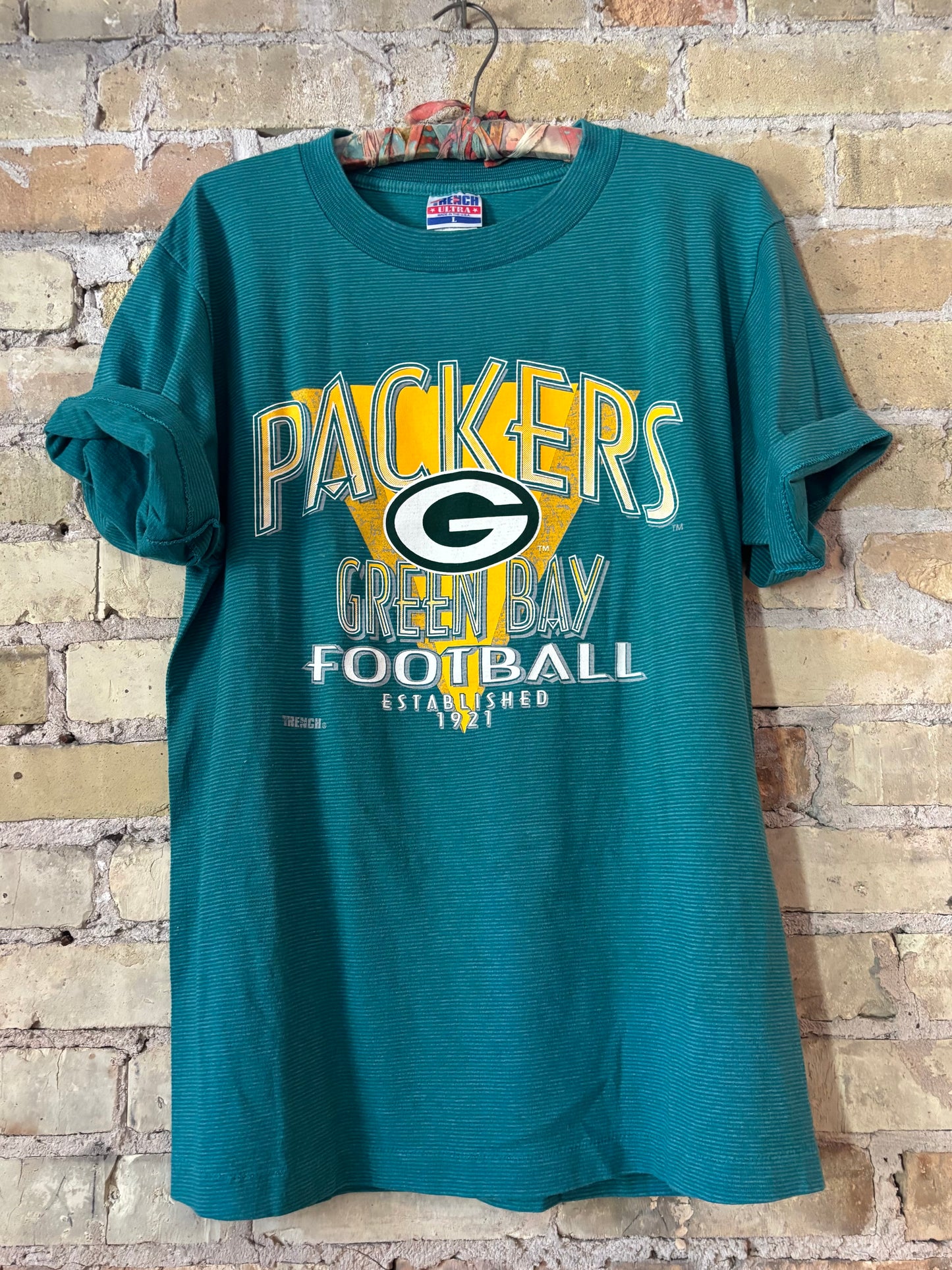 Vintage 90’s Packers short sleeve Pinstriped Graphic Tee