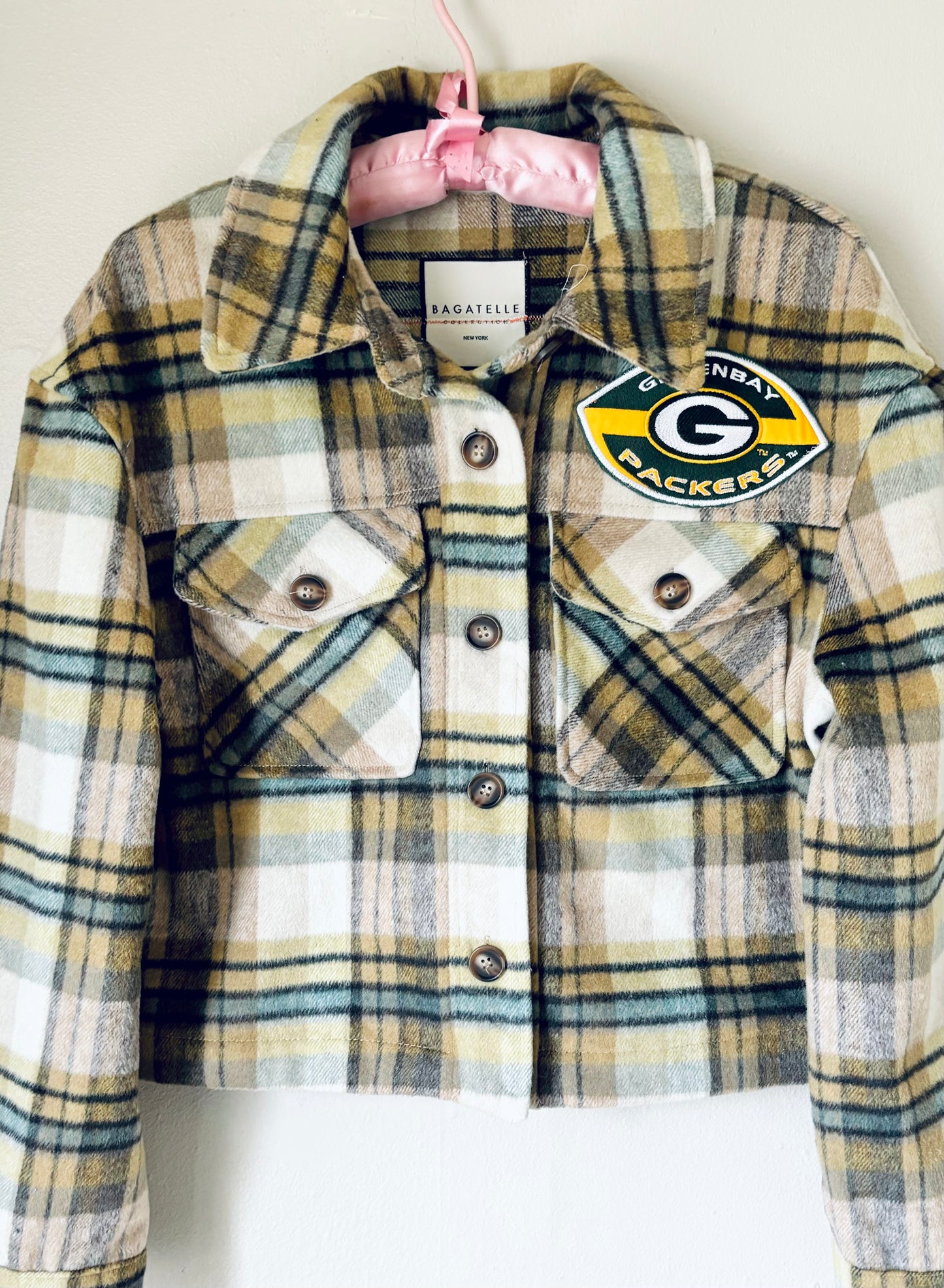 Reworked Game Day Flannel crop Jacket