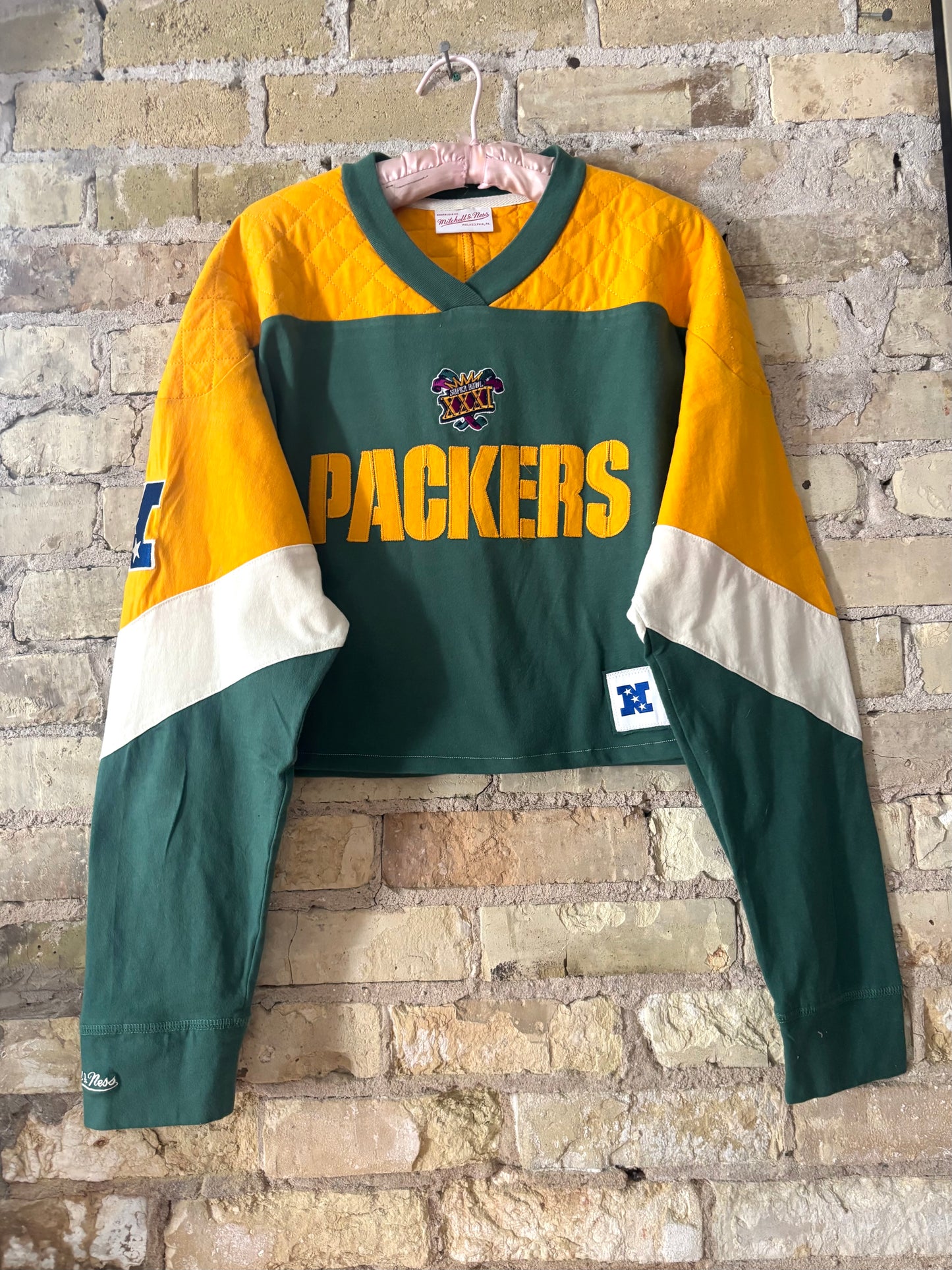 Vintage Packers Super Bowl XXXI Mitchell & Ness Throwback Crewneck
