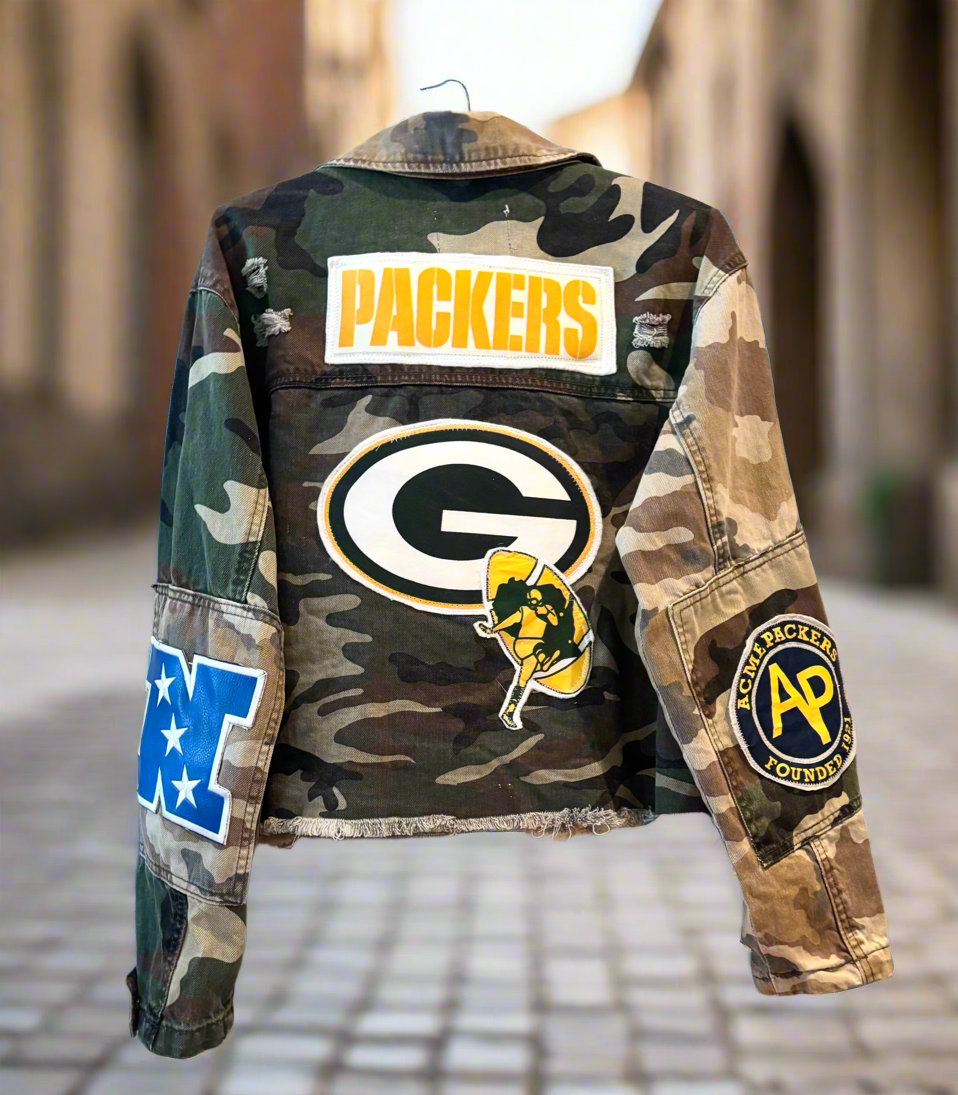 Reworked Woman’s Camo inspired Game Day Jacket