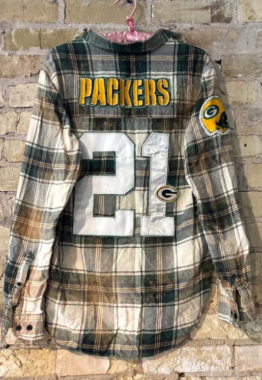 Vintage distressed Game Day Flannel Shirt