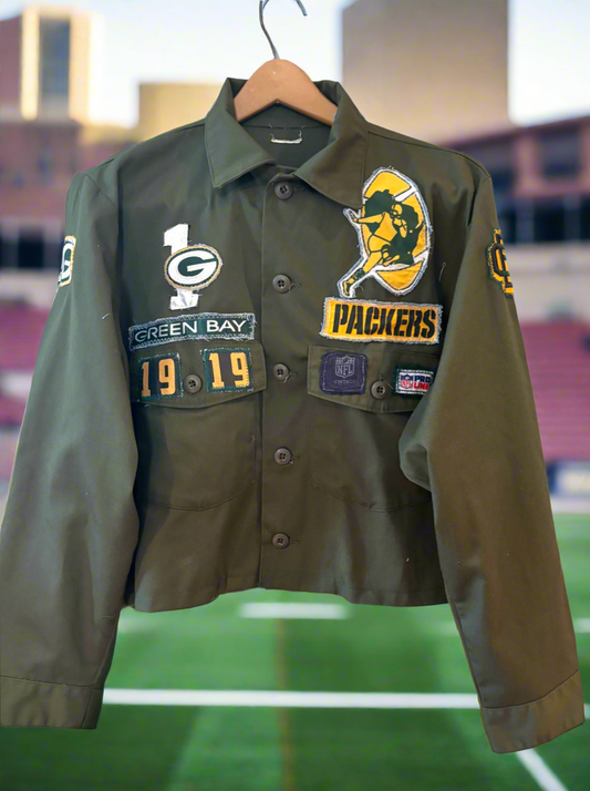 Reworked vintage Cropped Military Game Day Shaket