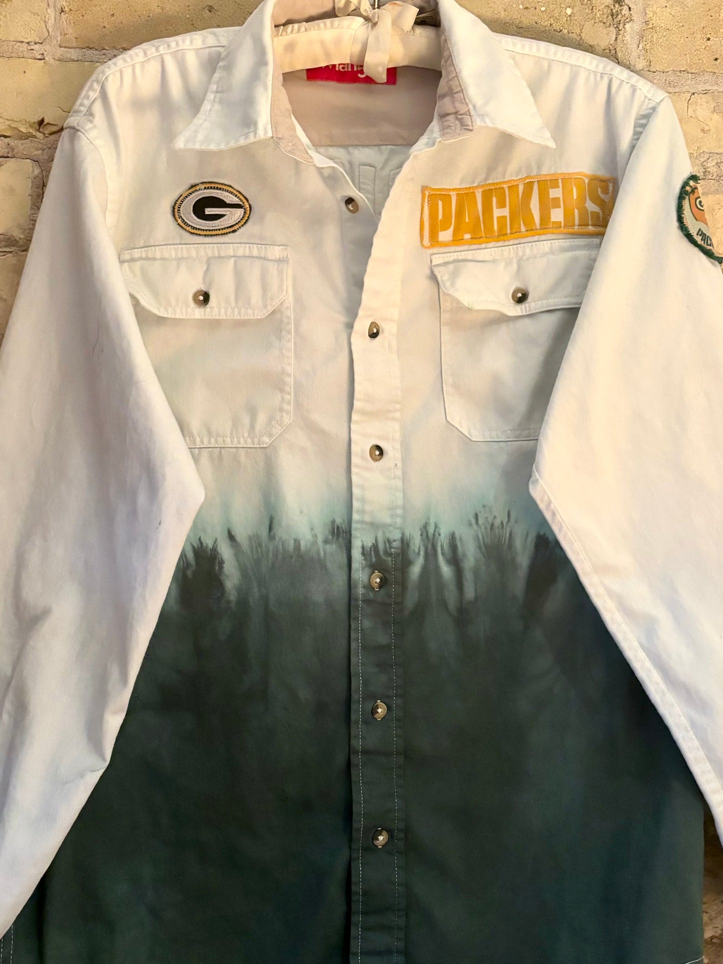 Reworked vintage Packers Wrangler Game Day button up Shirt