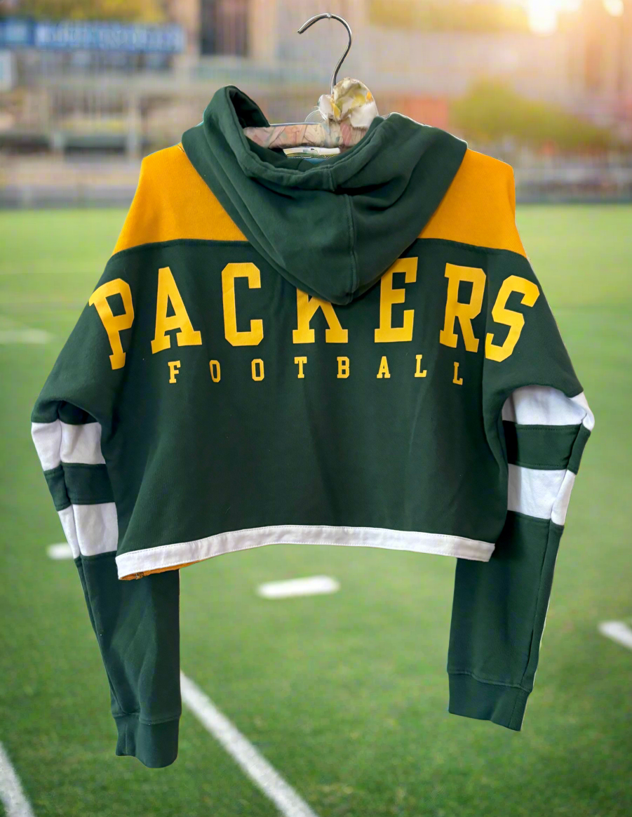 Reworked Packers Y2K Game Day Color Block Hooded Sweatshirt