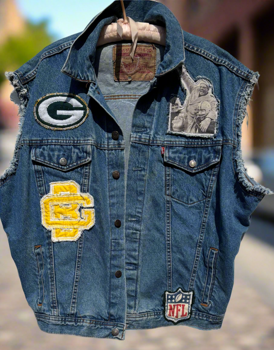 Reworked vintage LEVI’S Game Day Denim Jean Vest