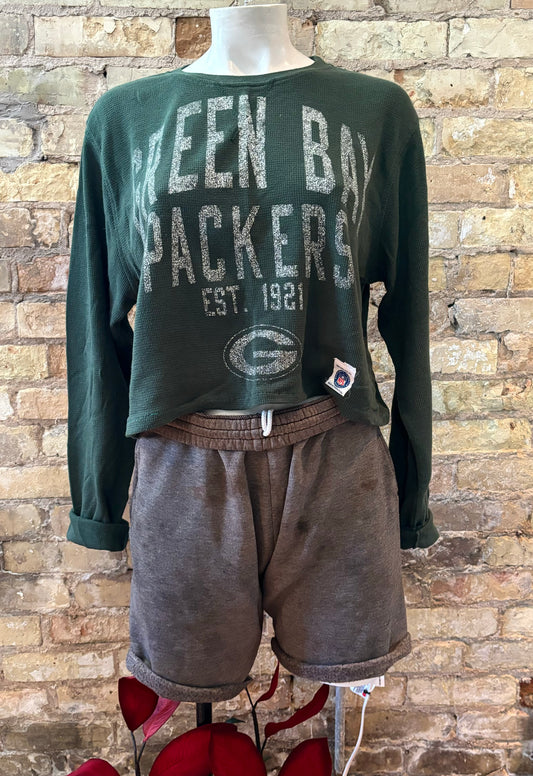 Reworked Packers Long sleeve Thermal Graphic Throwback Tee