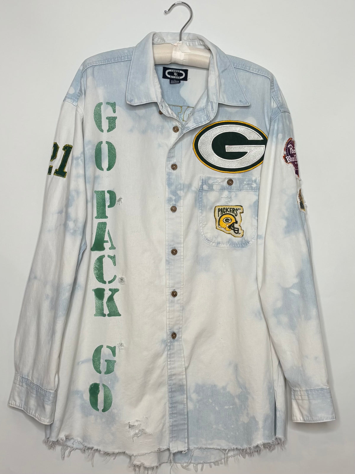 90’s oversized Game Day Denim Jean Shirt