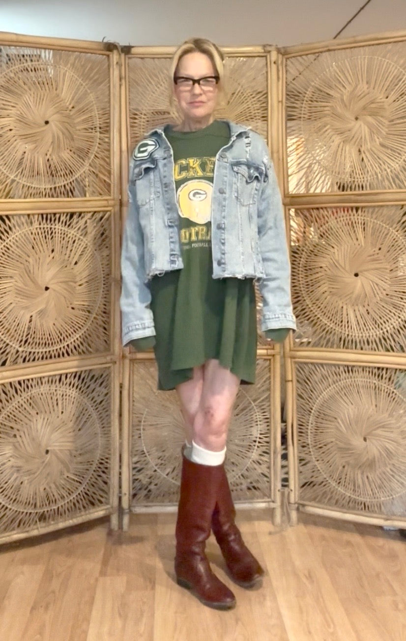 Oversized Vintage Packers Long sleeve T-shirt Mini Dress