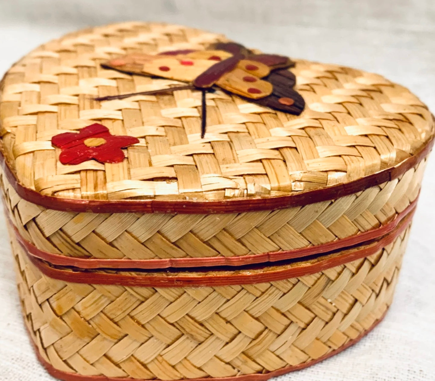 Vintage Wicker stackable trinket baskets