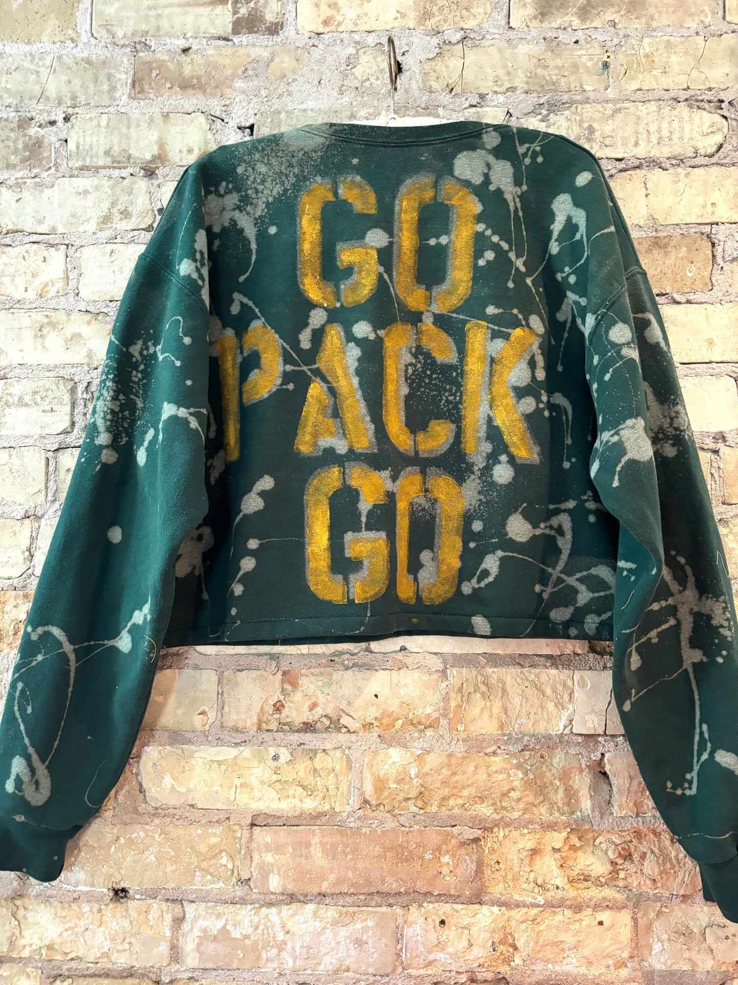 Reworked 90s Green Bay Packers NFL Cropped crewneck sweatshirt