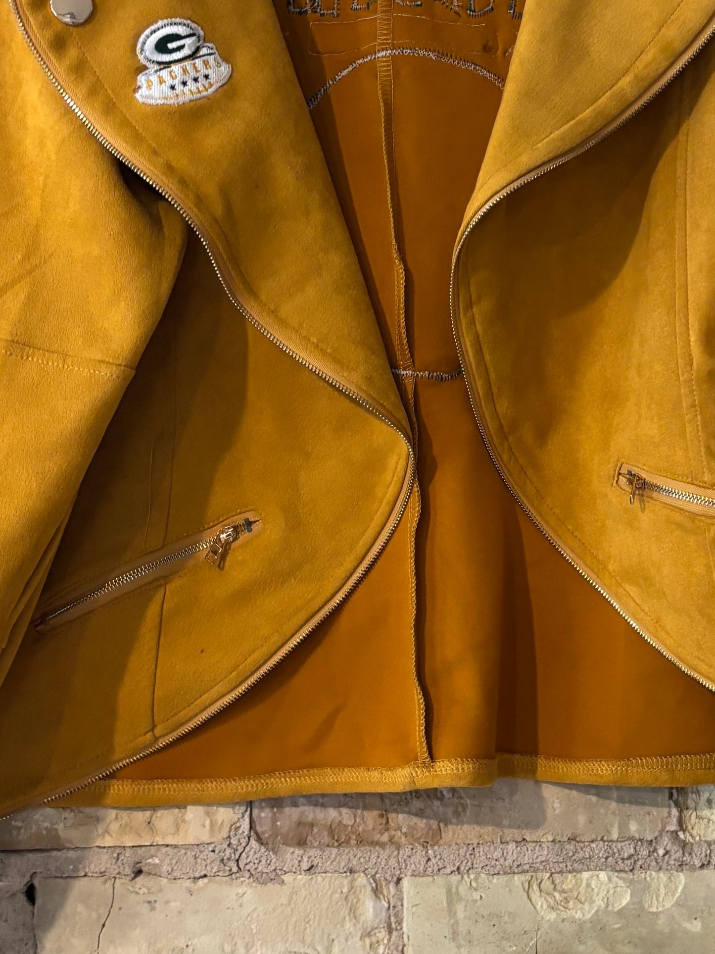 Faux Suede Ruffled Game Day Jacket