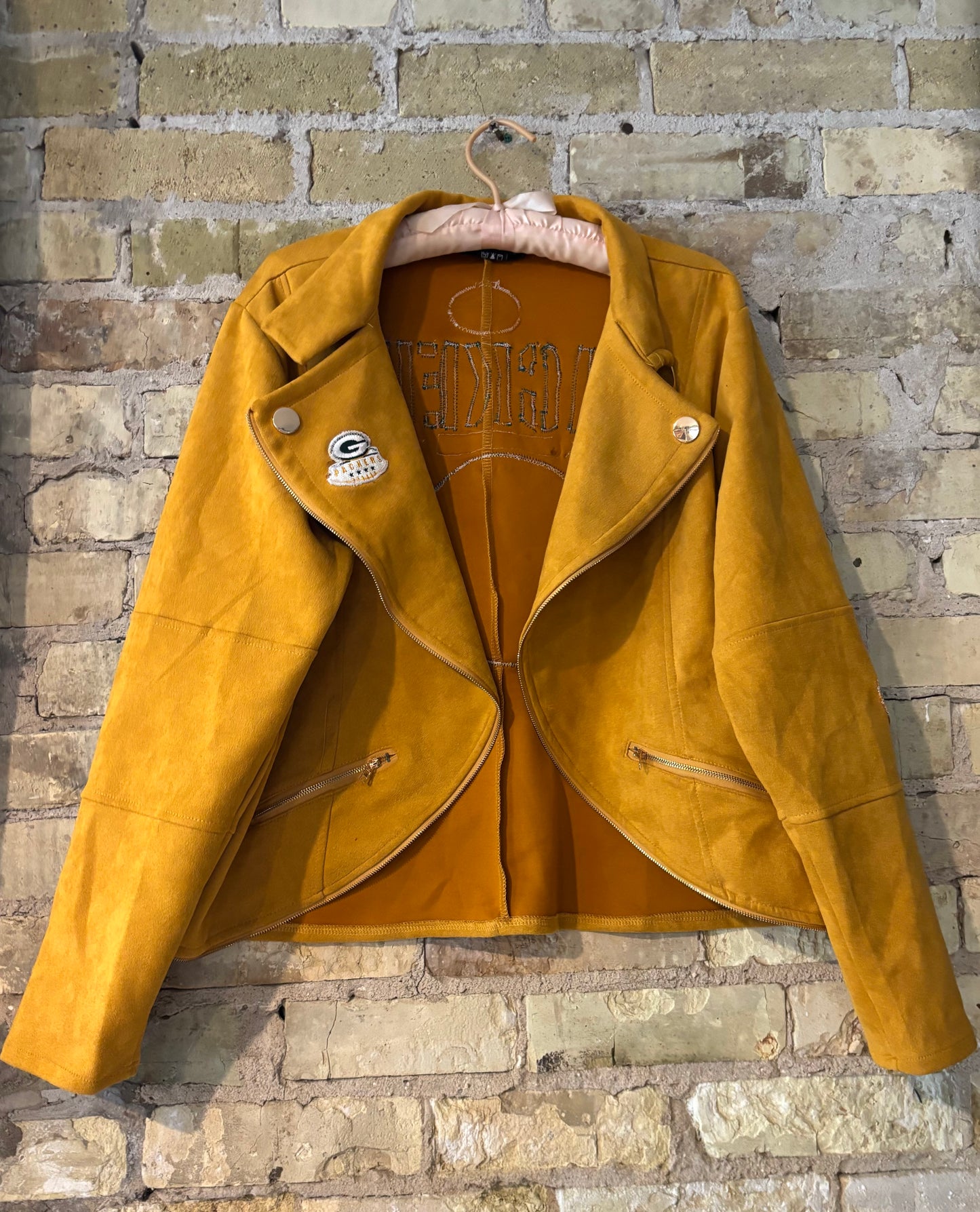 Faux Suede Ruffled Game Day Jacket