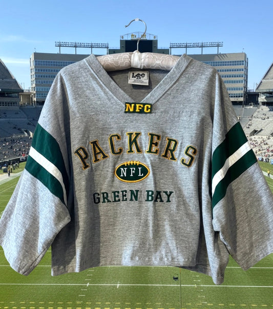 Reworked 90’s Green Bay Packers cropped Throwback Jersey Tee