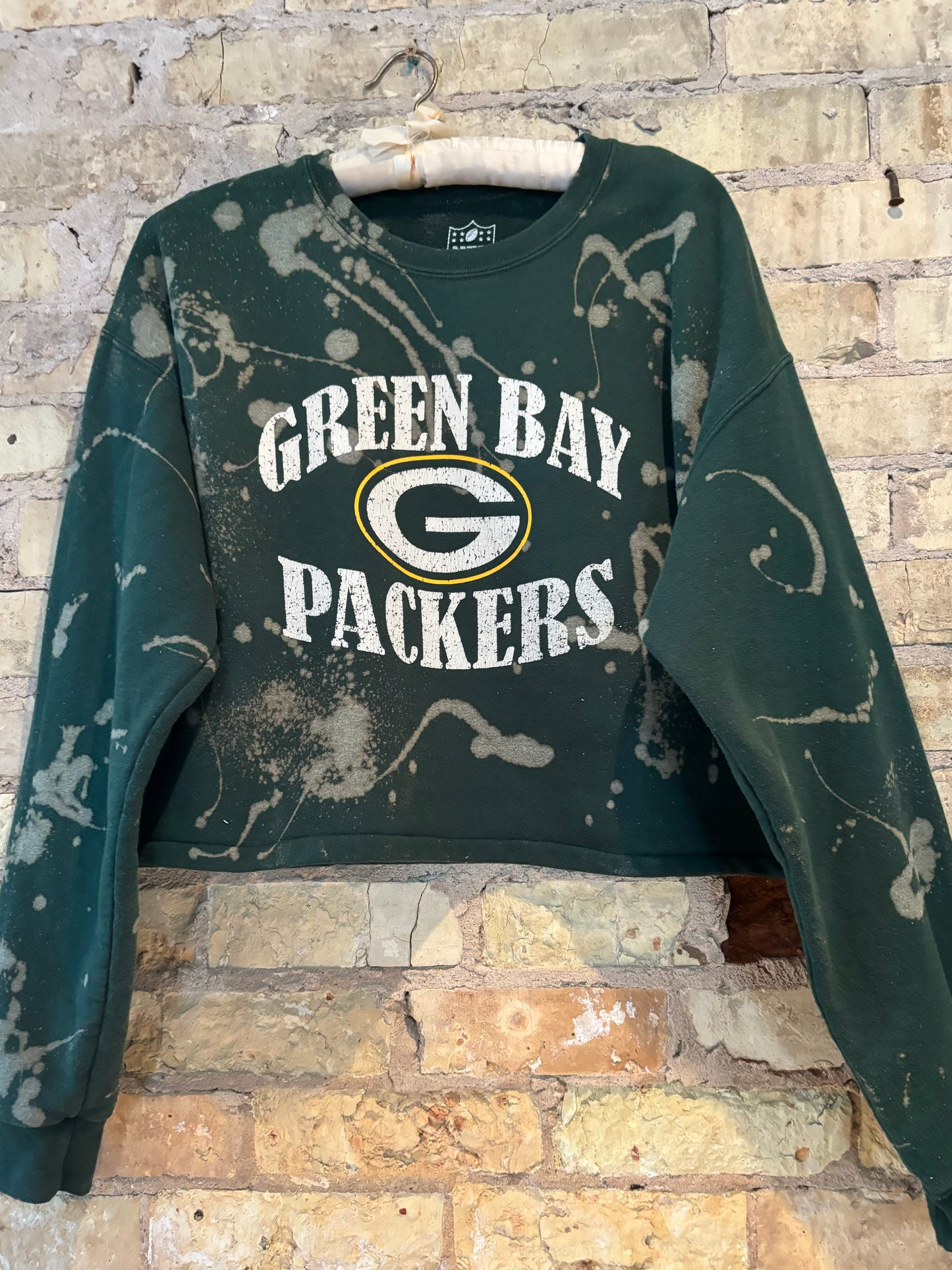 Reworked 90s Green Bay Packers NFL Cropped crewneck sweatshirt