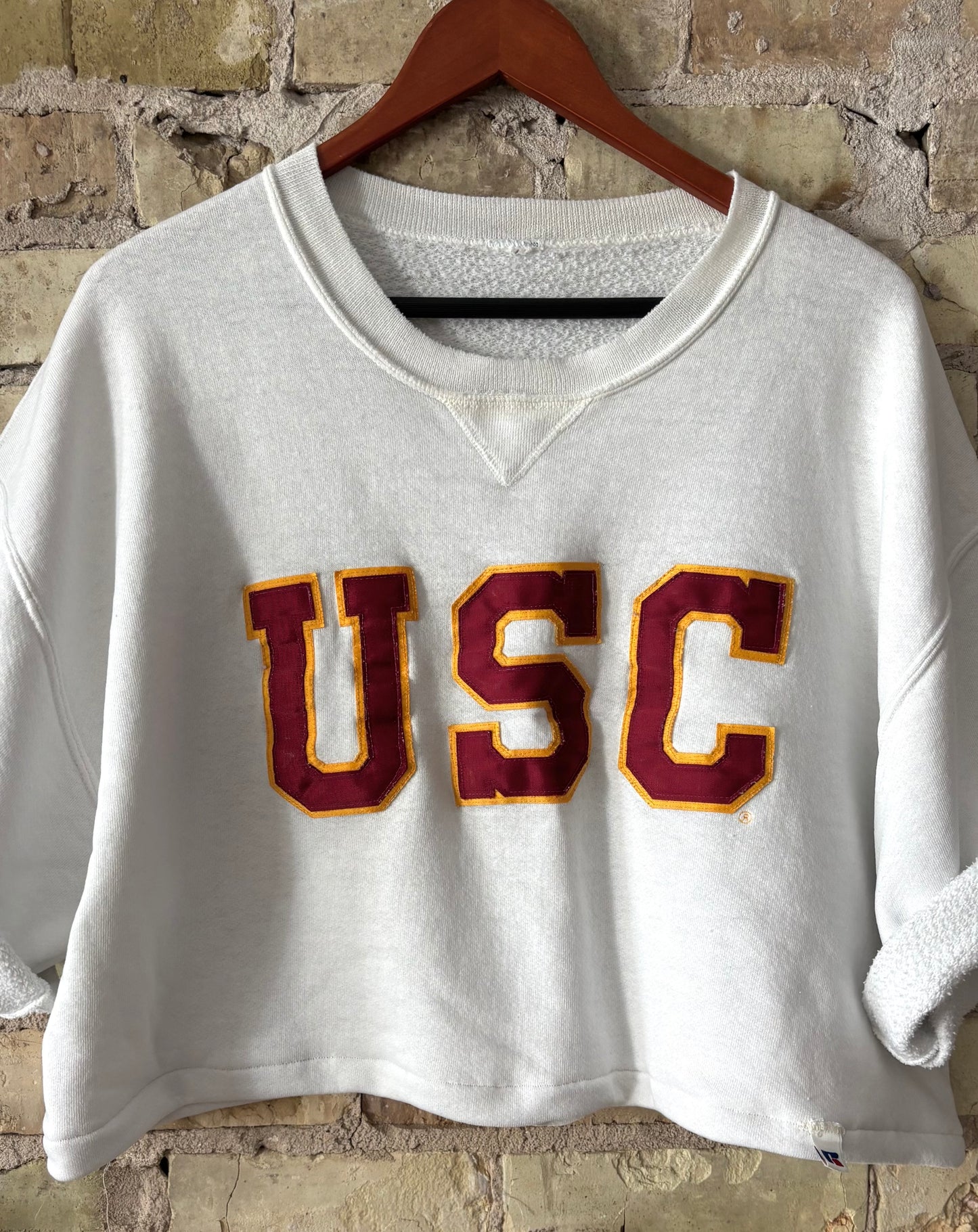 Vintage Jansport  USC Retro Cropped Crewneck Sweatshirt