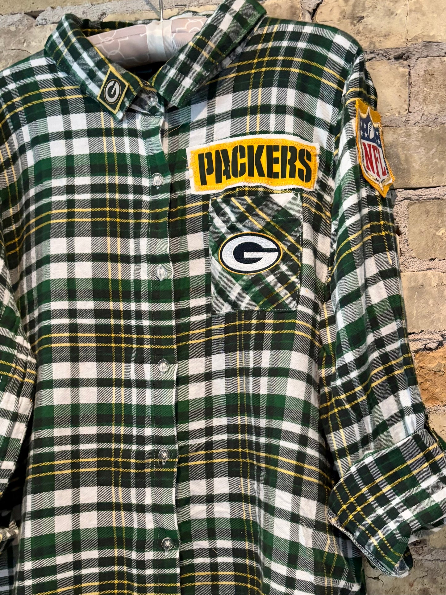 Reworked Packers NFL Game Day Flannel Shirt