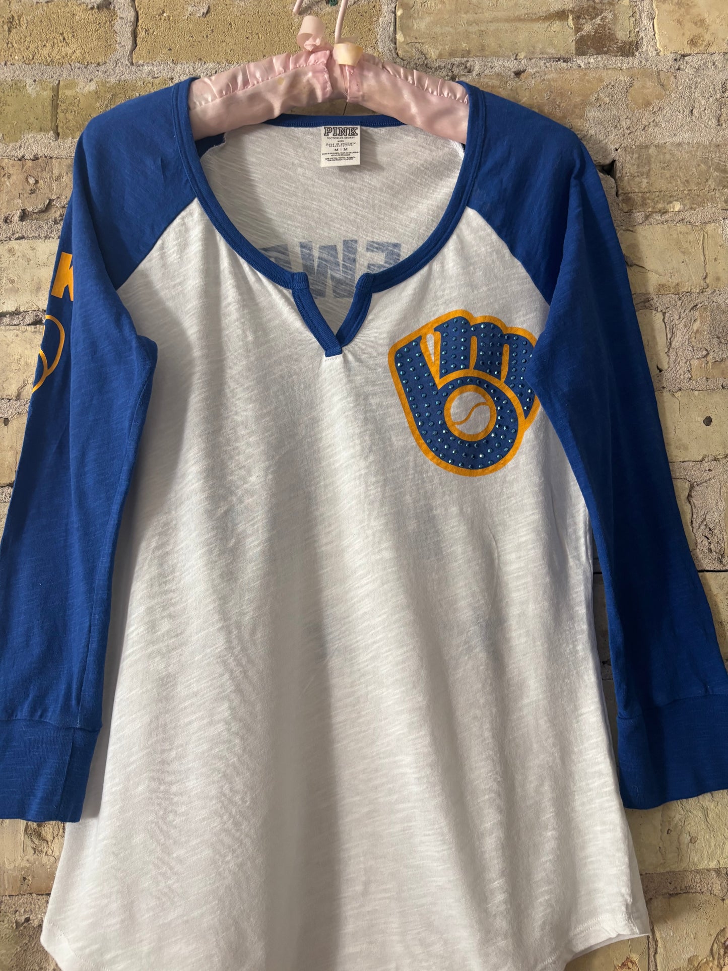 Retro Victoria’s Secret striped 2 Tone Baseball Tee