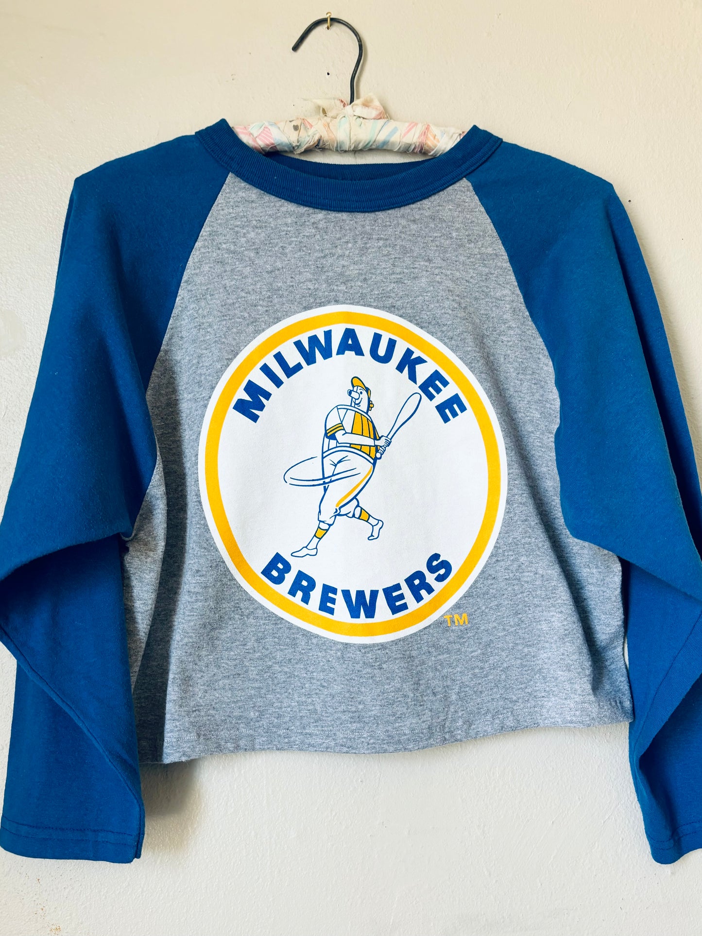 Reworked Milwaukee Brewers Throwback cropped Jersey Tee