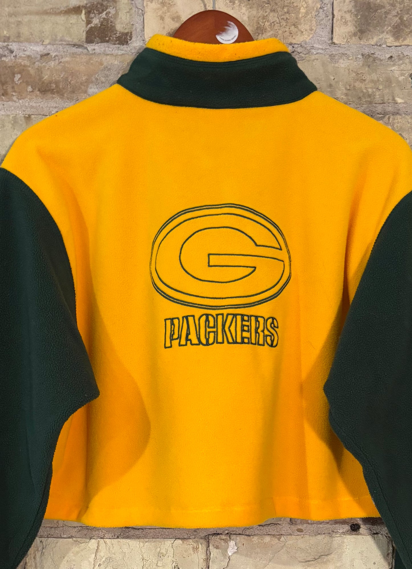 Vintage Packers 1/4 Zip Cropped Fleece Pullover