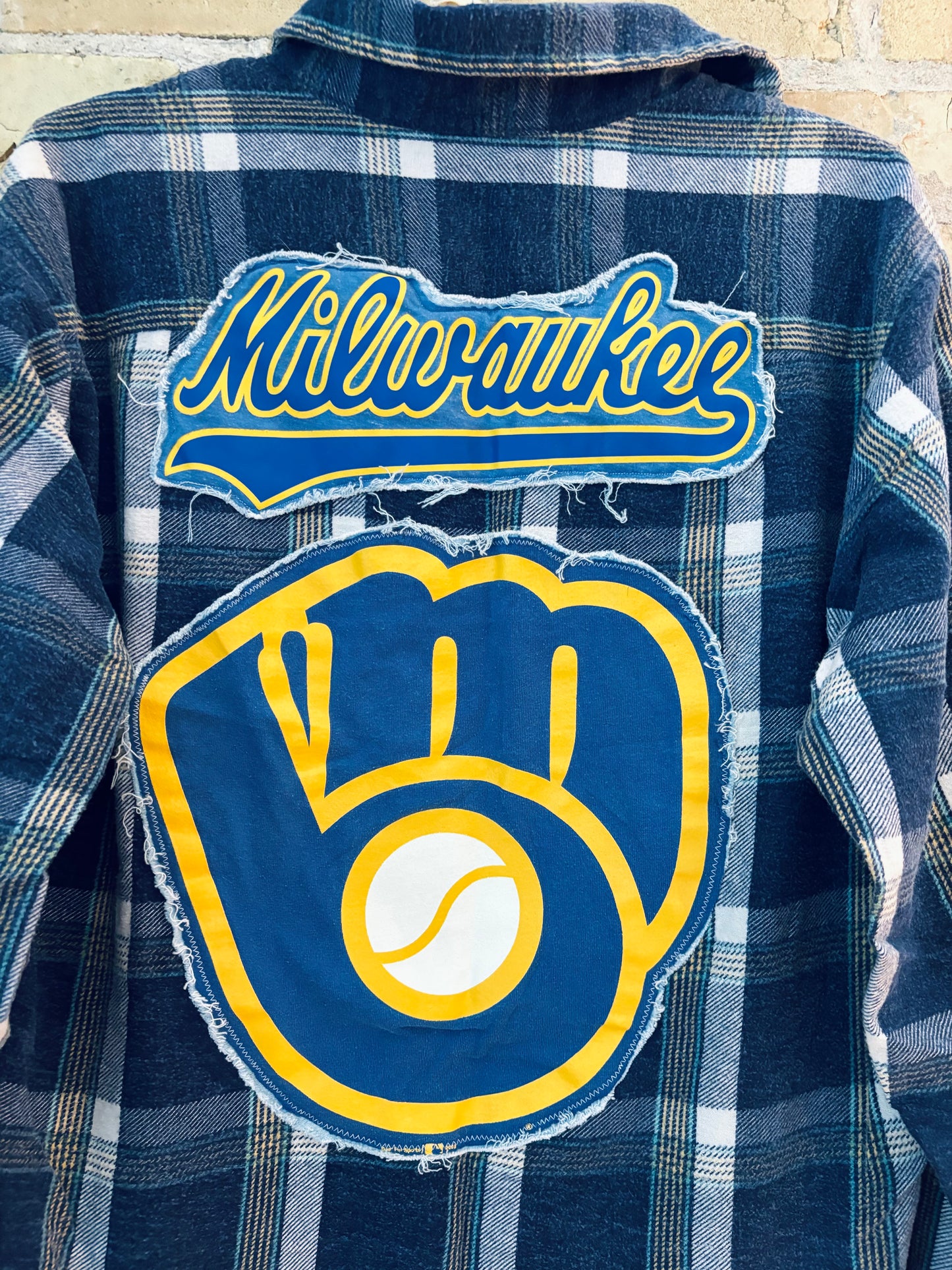 Reworked vintage Brewers Game Day Flannel Shirt