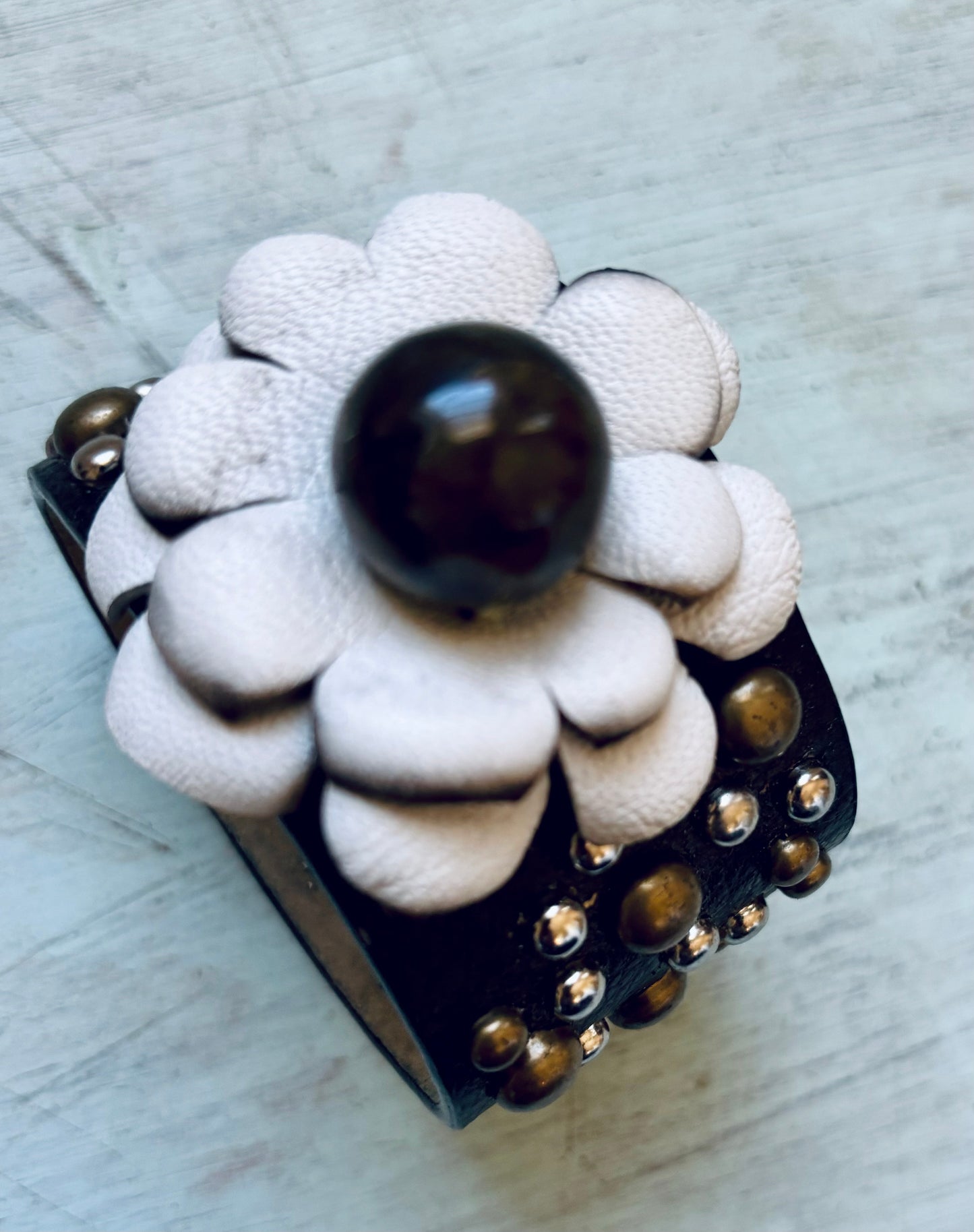 Handmade Leather Flower Bracelet