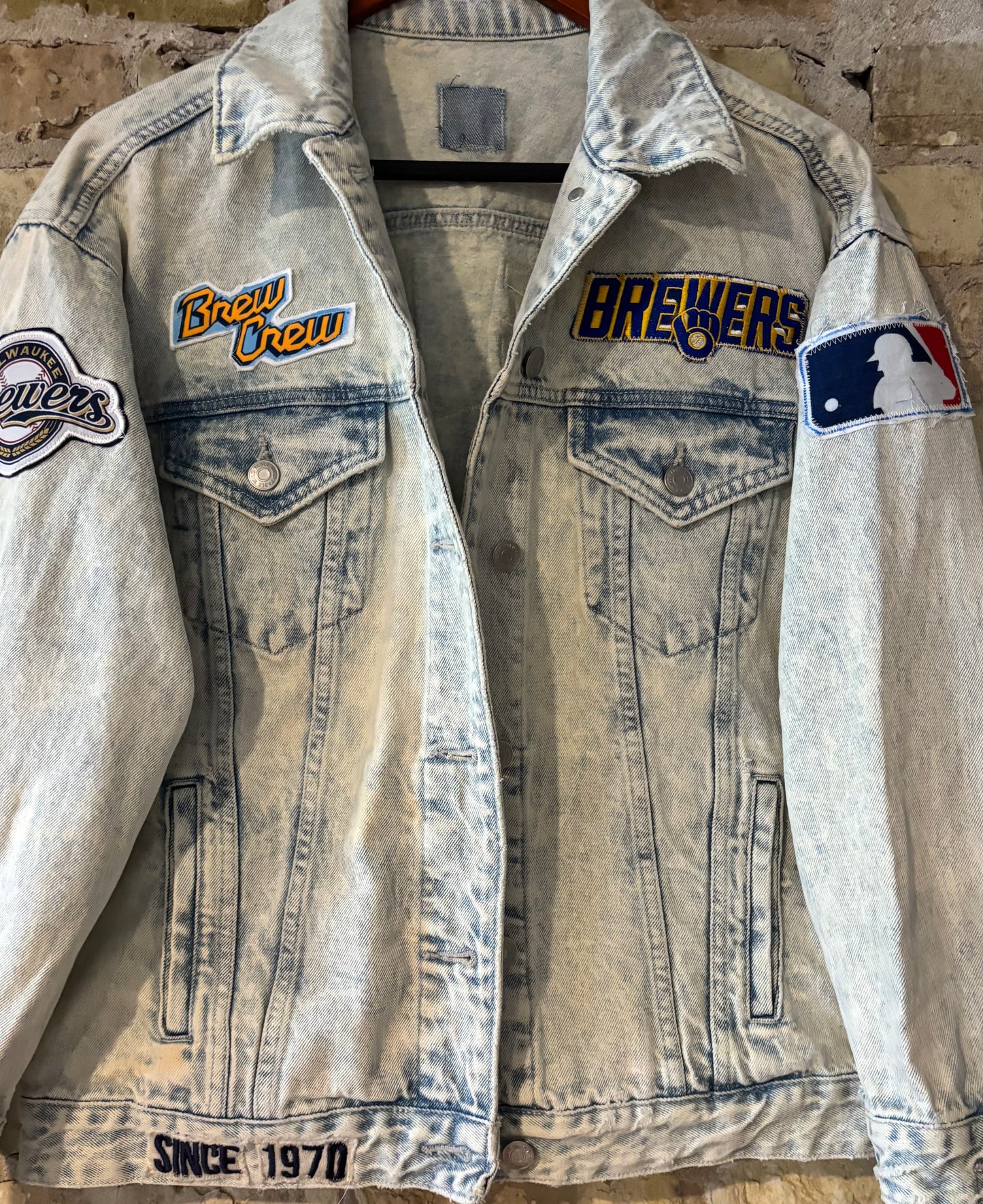 Retro Acid Washed GameDay Denim Jean Jacket