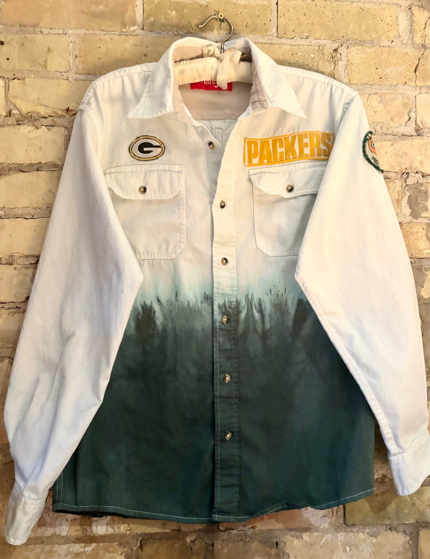 Reworked vintage Packers Wrangler Game Day button up Shirt