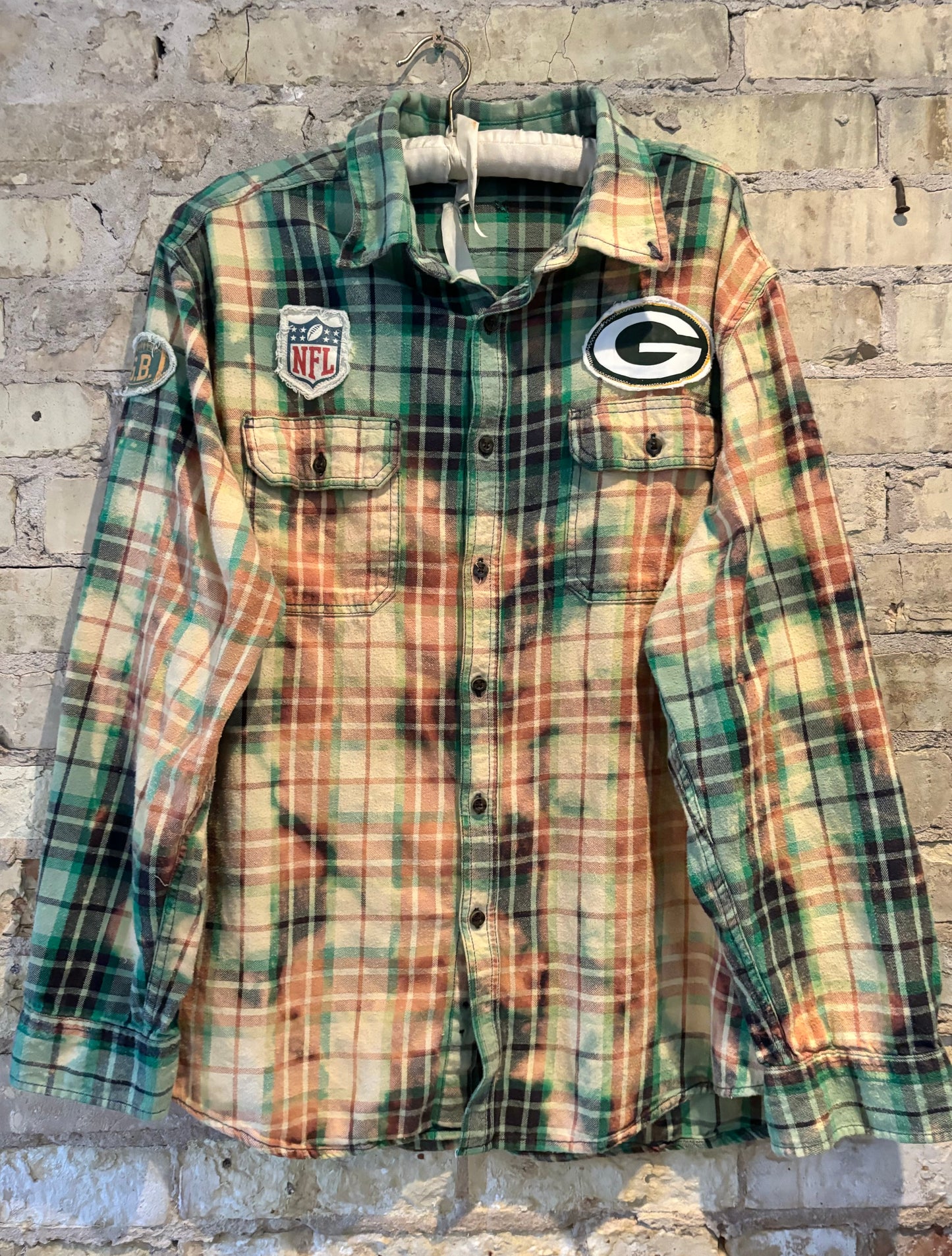 Reworked Custom Game Day Packers Flannel Shirt